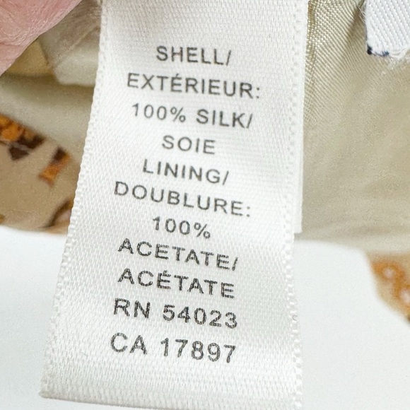 ✅ Banana Republic Pleated Silk Linen Blend A Line Skirt Size 4 YELLOW/BROWN - Picture 4 of 5